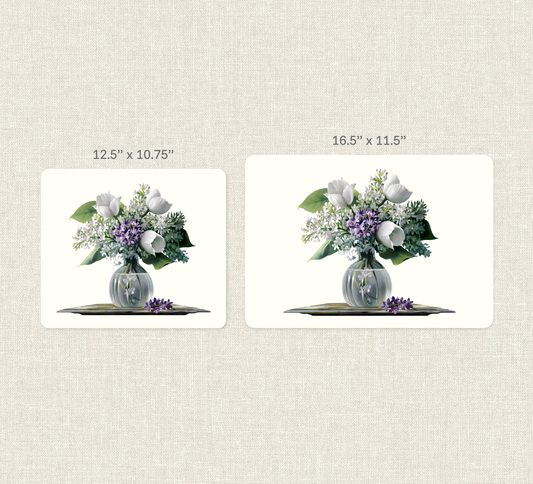 Serene Floral Placemat, Waterproof Heat-Resistant Non-Slip Dining Mat