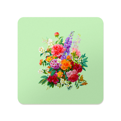 Botanical Floral Square Mouse Pad, Premium Non-Slip Rubber Base Desk Mat