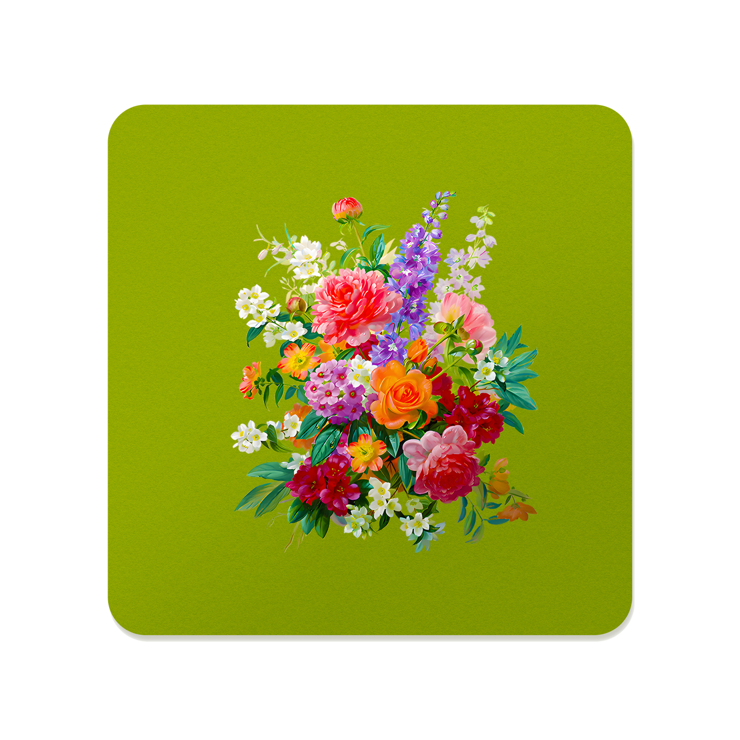 Wildflower Symphony Bouquet Square Mousepad