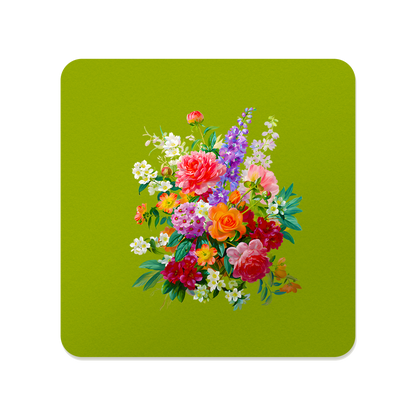 Botanical Floral Square Mouse Pad, Premium Non-Slip Rubber Base Desk Mat