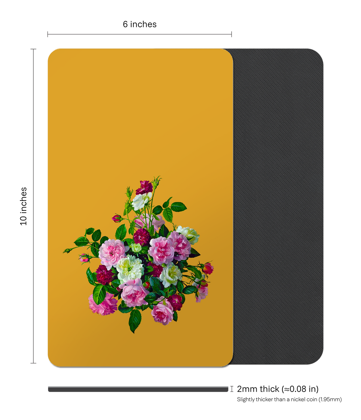 Victorian Floral Rectangle Mouse Pad, Premium Non-Slip Rubber Base Desk Mat