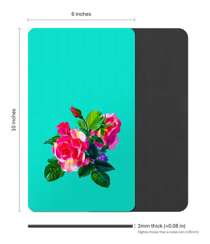 Romantic Floral Rectangle Mouse Pad, Premium Non-Slip Rubber Base Desk Mat