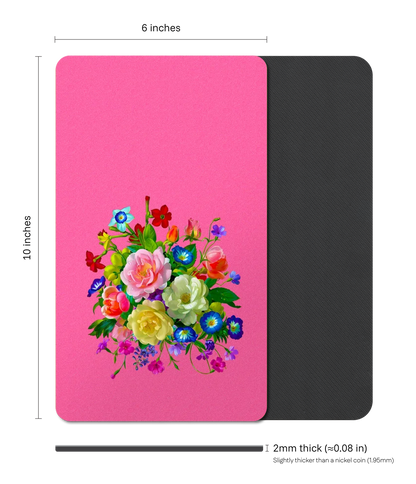 Vibrant Floral Rectangle Mouse Pad, Premium Non-Slip Rubber Base Desk Mat