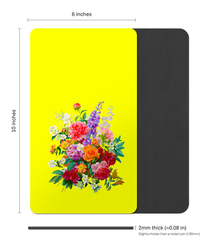 Botanical Floral Rectangle Mouse Pad, Premium Non-Slip Rubber Base Desk Mat