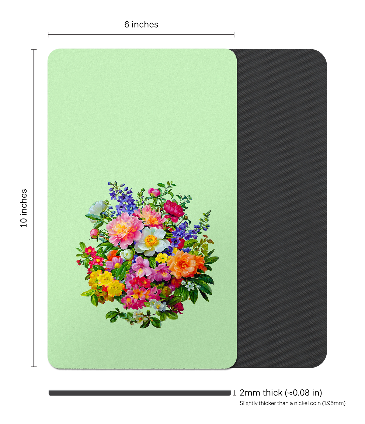 Cottagecore Floral Rectangle Mouse Pad, Premium Non-Slip Rubber Base Desk Mat