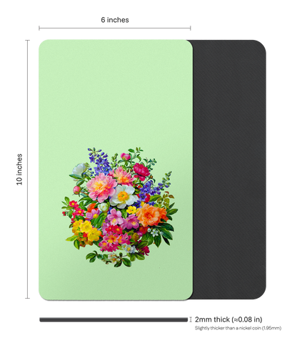 Cottagecore Floral Rectangle Mouse Pad, Premium Non-Slip Rubber Base Desk Mat