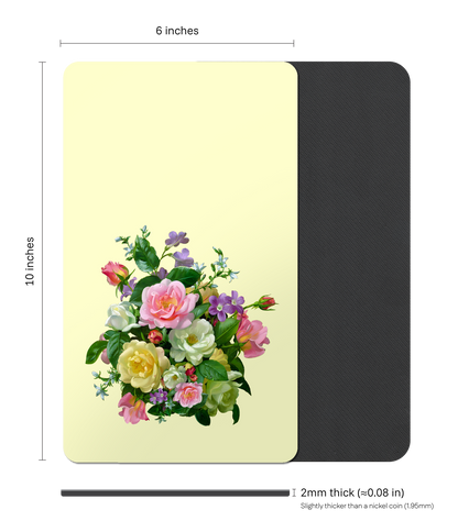 Pastel Floral Rectangle Mouse Pad, Premium Non-Slip Rubber Base Desk Mat