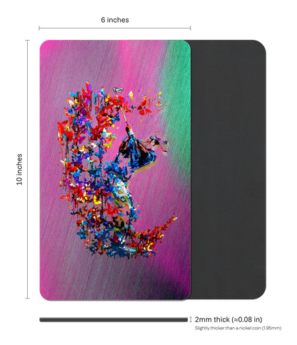 Modern Golfer Floral Rectangle Mouse Pad, Premium Non-Slip Rubber Base Desk Mat