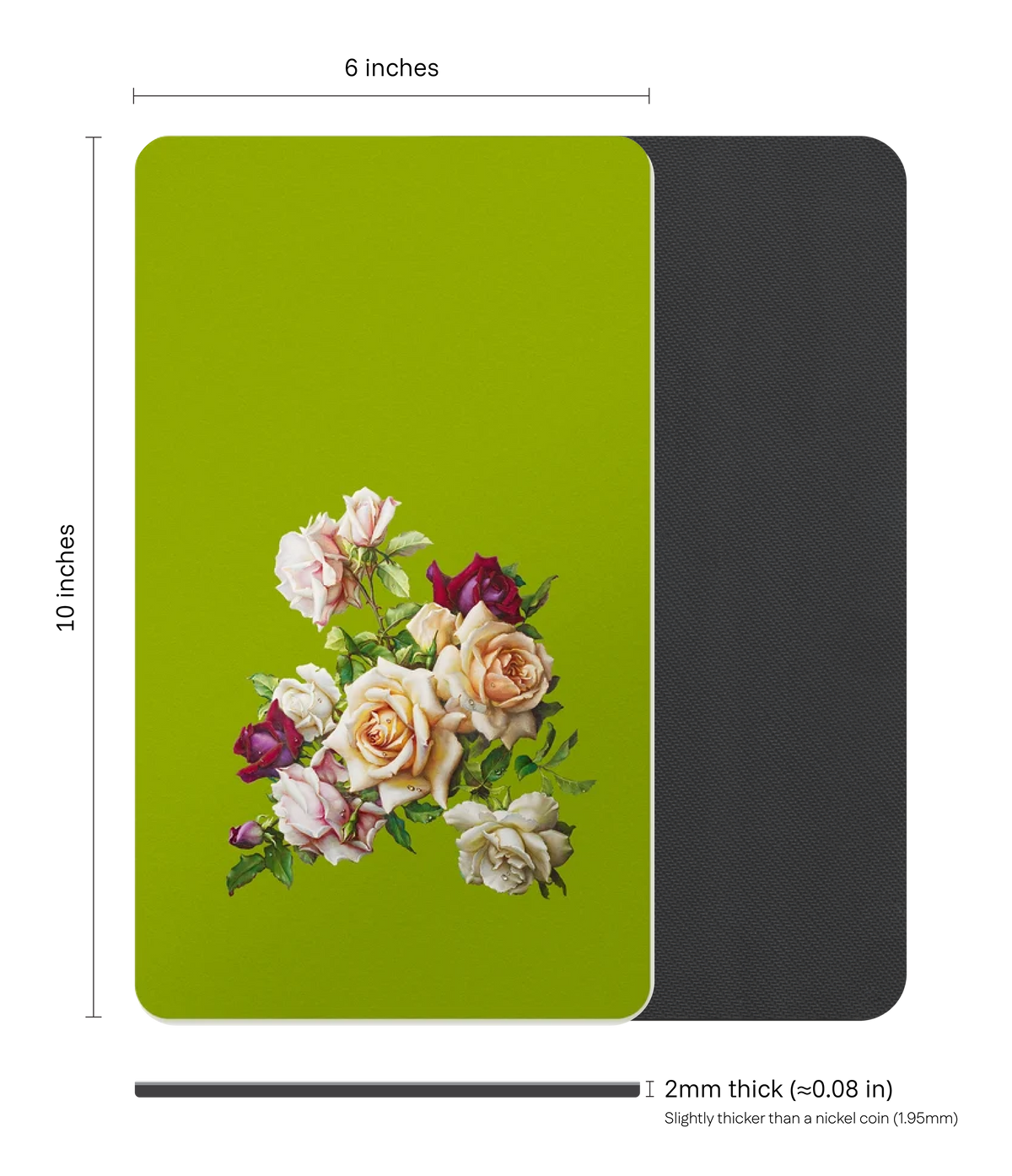 Antique Floral Rectangle Mouse Pad, Premium Non-Slip Rubber Base Desk Mat