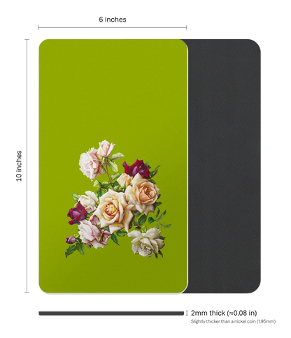 Antique Floral Rectangle Mouse Pad, Premium Non-Slip Rubber Base Desk Mat