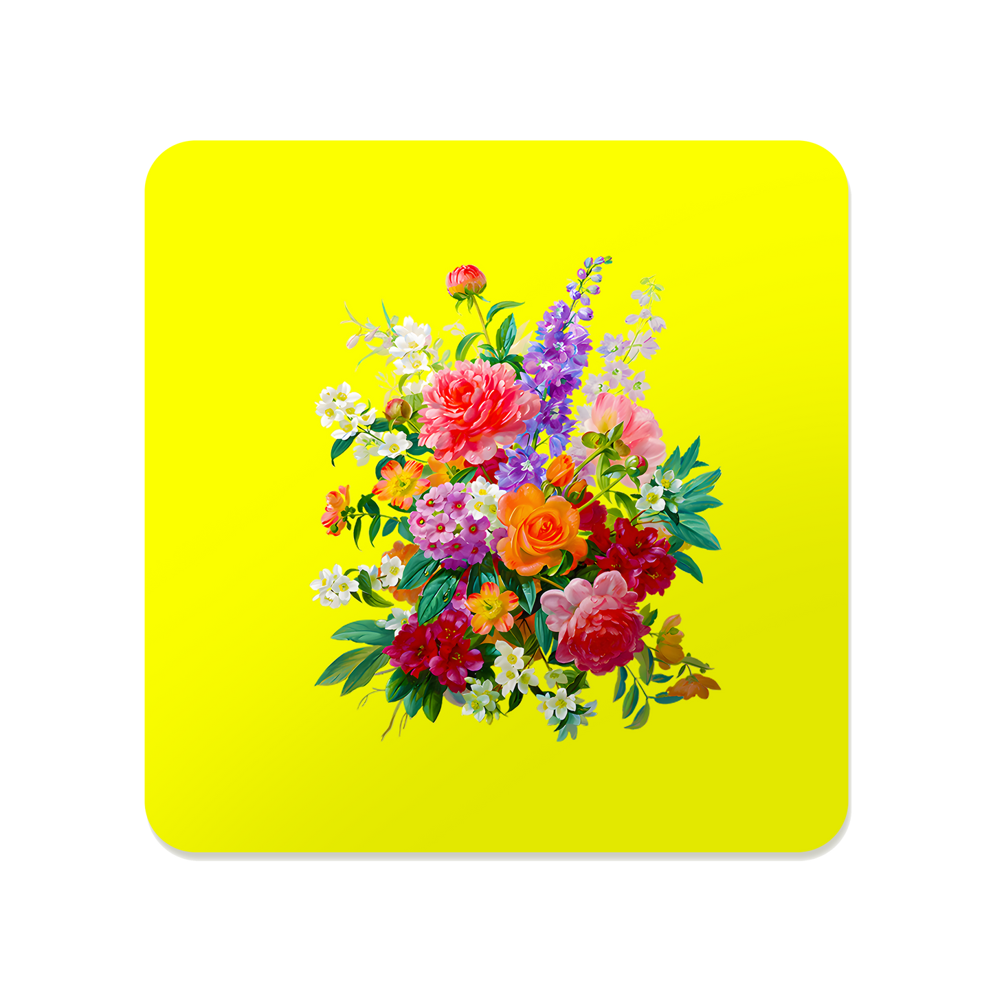 Wildflower Symphony Bouquet Square Mousepad