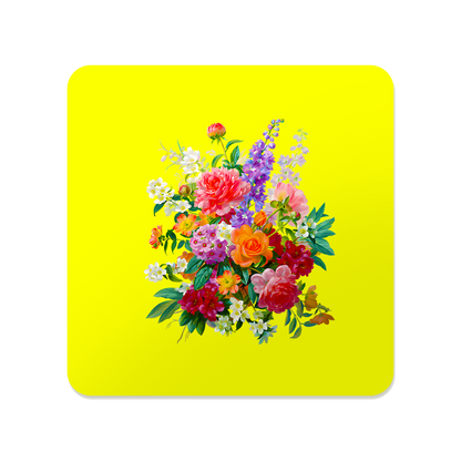 Botanical Floral Square Mouse Pad, Premium Non-Slip Rubber Base Desk Mat