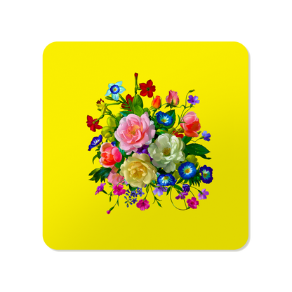 Roses, Pansies, and Poppies Bouquet Square Mousepad